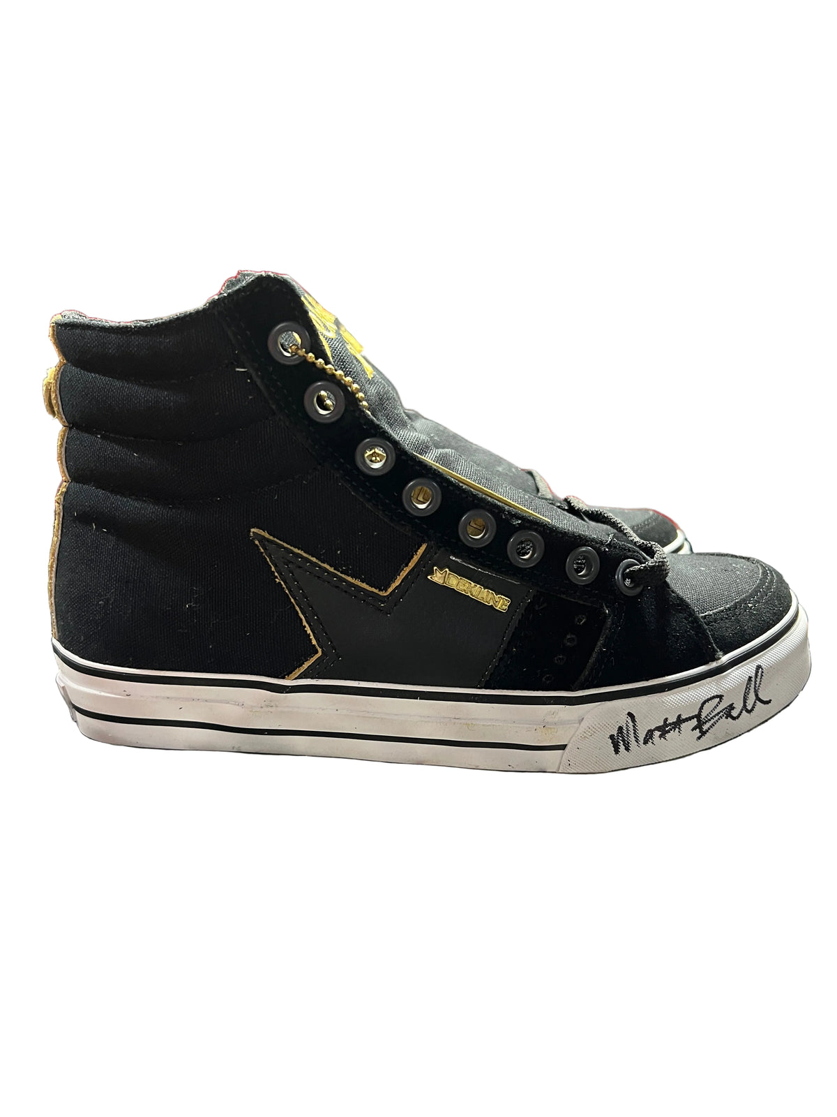 Dekline Matt Ball Autographed Greaser Black Gold Full Grain Size 7.5 Shoes