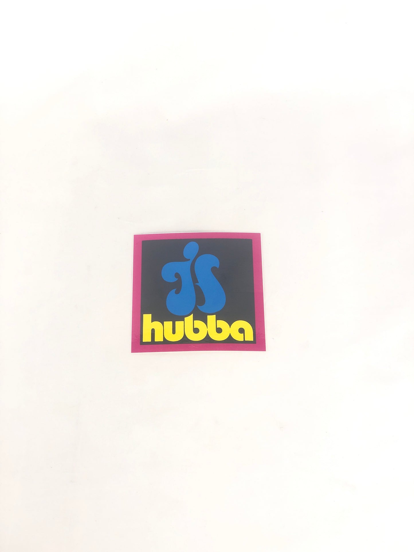 Hubba H Pink Black Yellow 4" x 4.5" Sticker