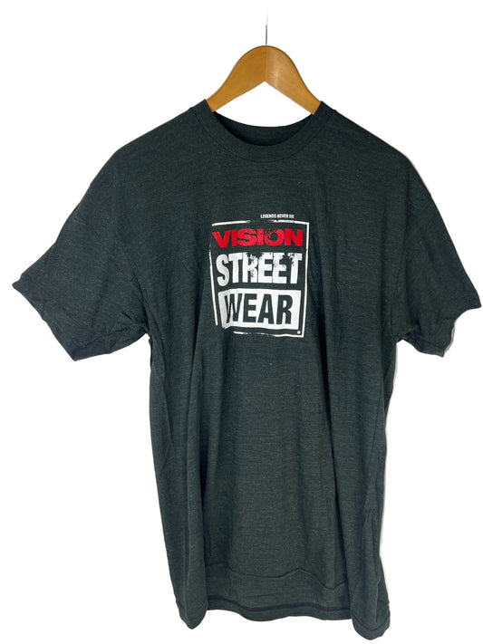 Vision Vision Street Wear Legends Never Die Grey Black Red White Size L S/s Vintage Shirt