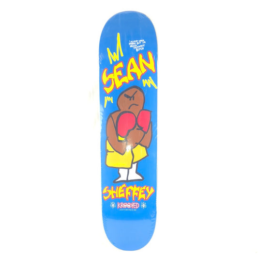 Krooked Guest Board Sean Sheffey Boxer Gonz Art Blue/Yellow/Brown 7.625" Skateboard Deck