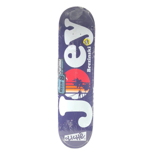 Cliche Joey Brezinski Sunset Purple/White/Red/Orange Size 8.1 Skateboard Deck