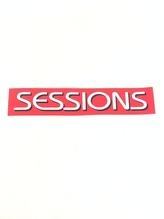 Sessions Logo Red Black White 10.9" x 2.2" Sticker