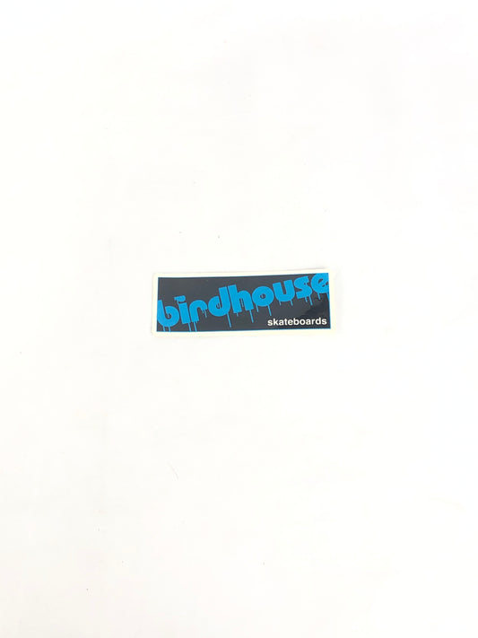 Birdhouse Skateboards Paint Drip Clear Blue Black 4.5" x 1.3" Vintage NOS Sticker