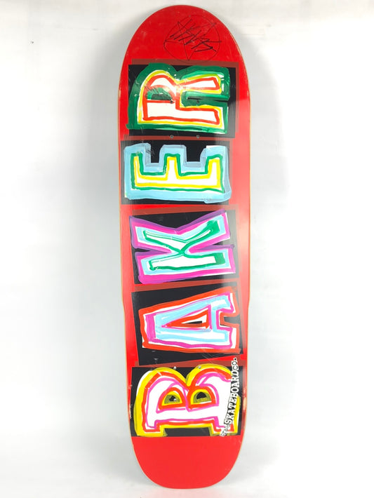 Baker Letters Hand Painted & Signed By Slash Multi 8.5'' Skateboard Deck