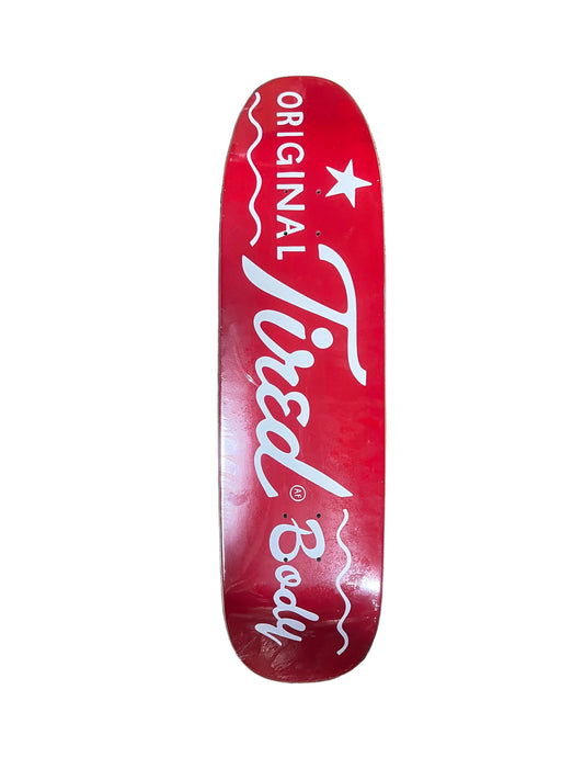 Tired Original Body Chuck Red White Size 8.625" X 31.75" Vintage NOS Shaped Deck