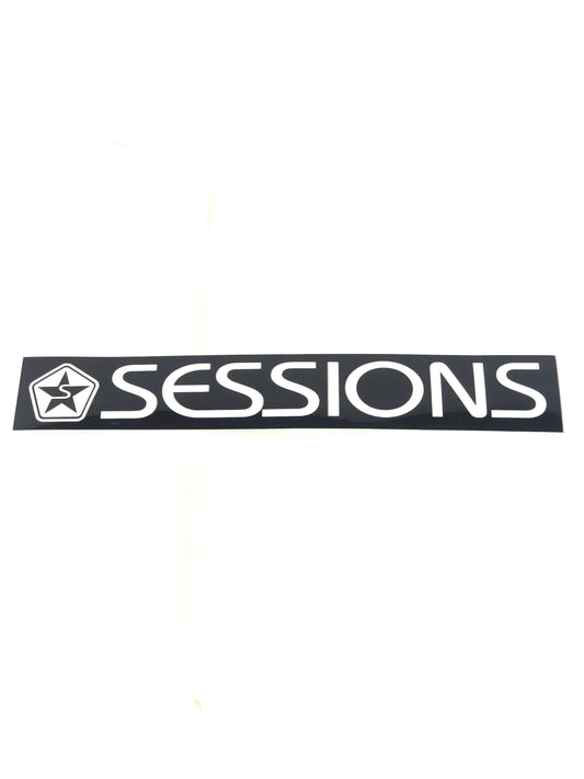 Sessions Logo Black White 10.9" x 2.2" Sticker