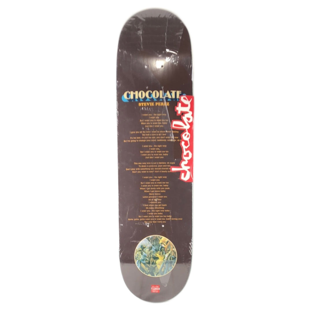 Chocolate Stevie Perez Poem Graphic Brown/Yellow Size 8.375 Skateboard Deck dp