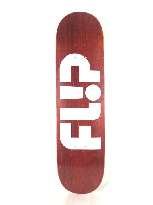 Flip Logo Blank Red White Size 8.5 Skateboard Deck