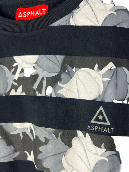 Asphalt Yacht Club AYC Nyjah Huston Hearts Flag Stars Black Grey Striped Size XL L/s Vintage Crewneck Sweater