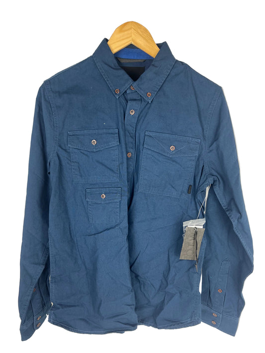 Vans OTW Off The Wall Collection Prescott Blue Size S L/s Vintage Button Up Woven Pockets Shirt