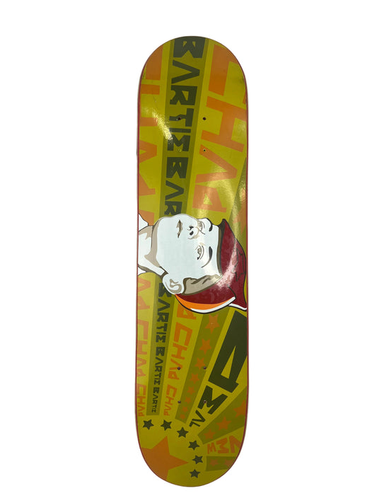 New Deal Skateboards Chad Bartie Soldier Boy Green Orange Red Size 7.4 Vintage NOS Deck