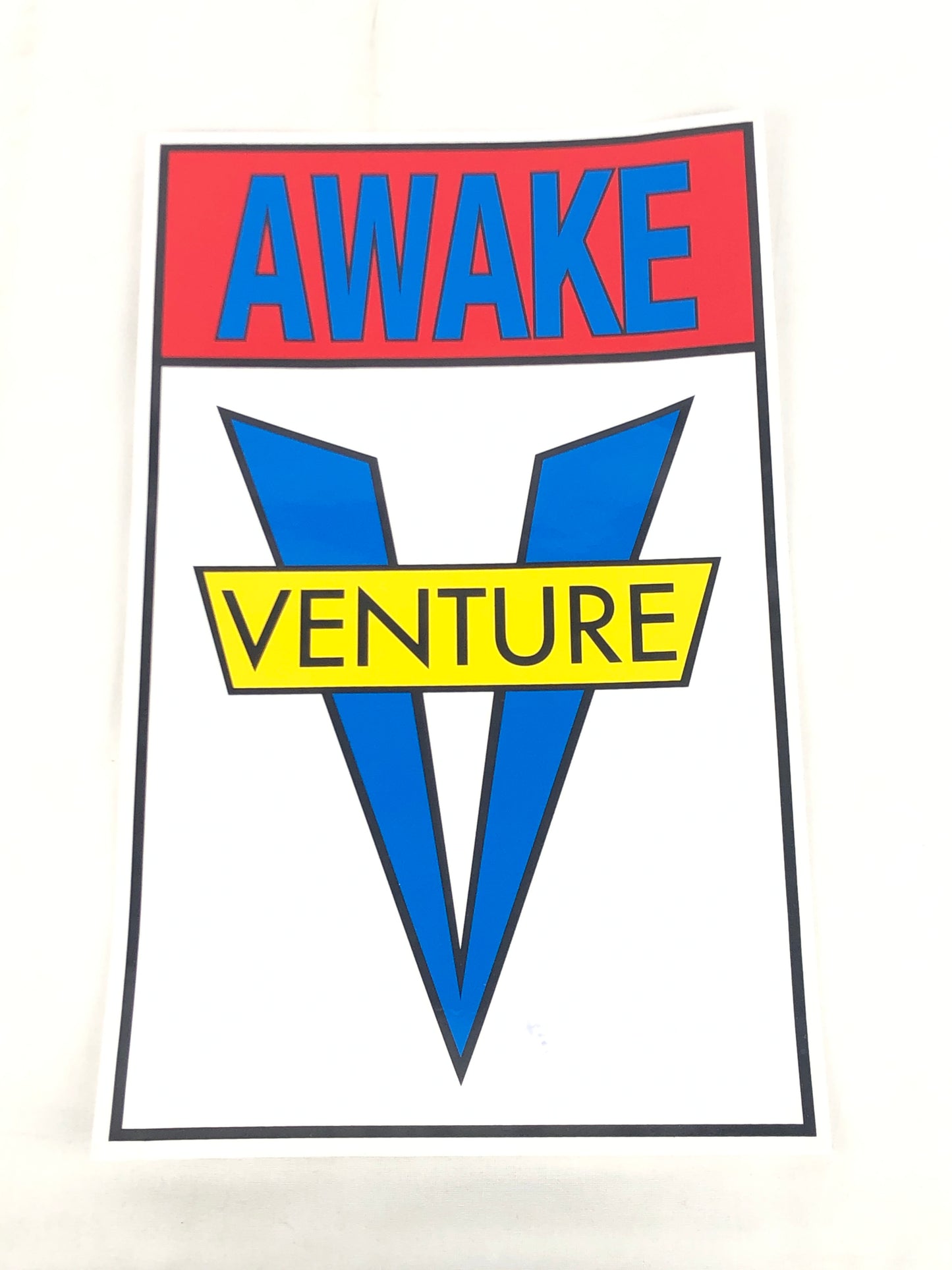 Venture V Awake White Blue Red 11.3" x 7" (Large) Sticker
