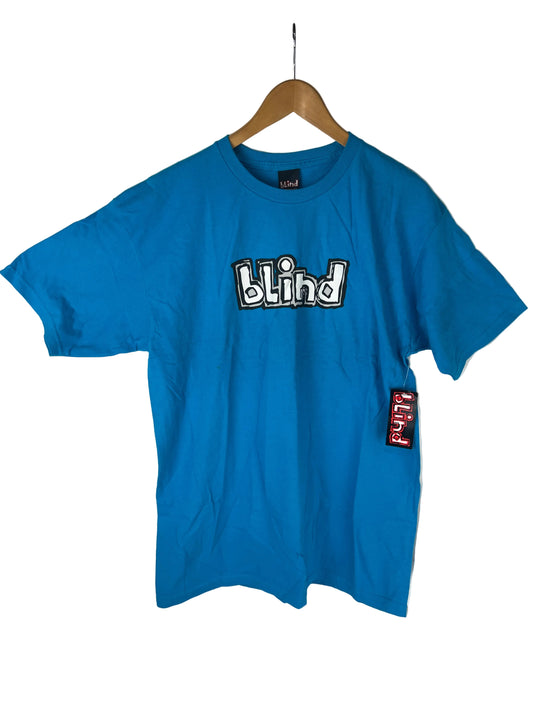 Blind Blue Black Grey Blind Logo Original Size L S/s Vintage Shirt