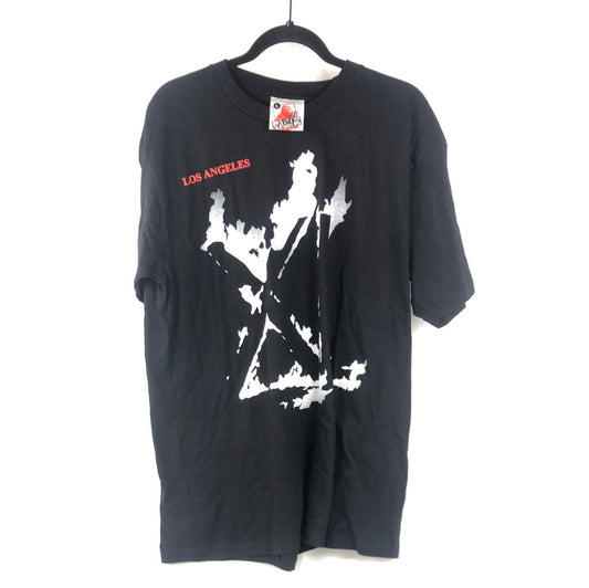 X Large Los Angeles Front Logo Black White Red Size L S/s Shirt