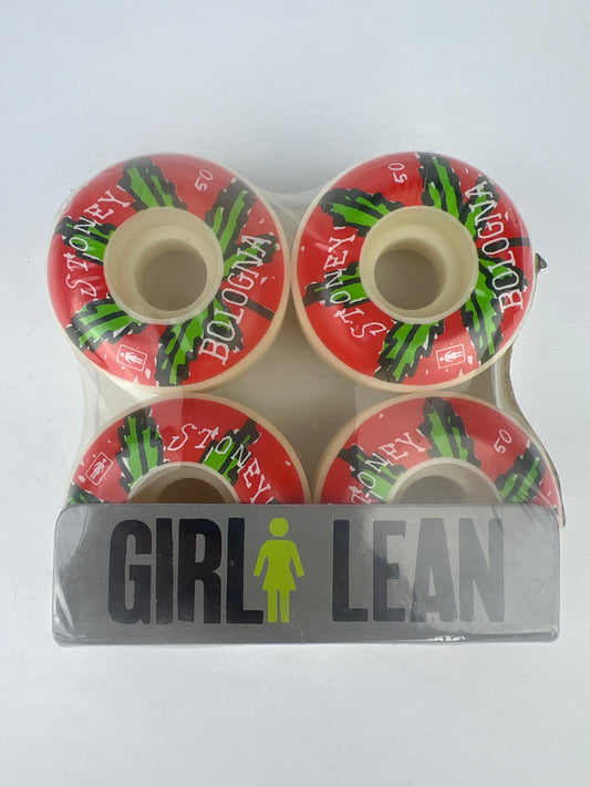 Girl Lean Stoney Bologna White Red Green Size 50MM Vintage NOS Wheels