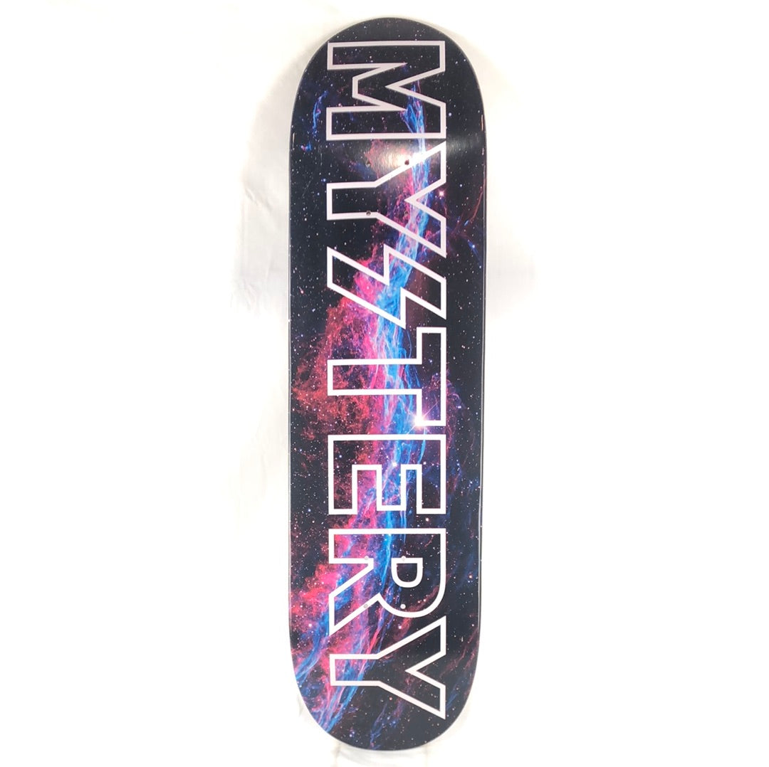 Mystery Galaxy Letters Black/Blue/White/Multi Color Size 8.5 Skateboard Deck