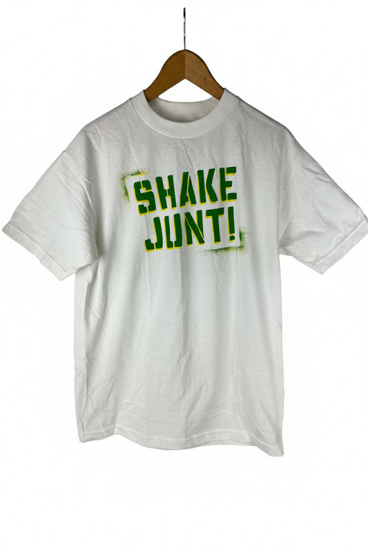 Shake Junt Stencil Logo Yellow Green White Size M S/s Vintage Shirt