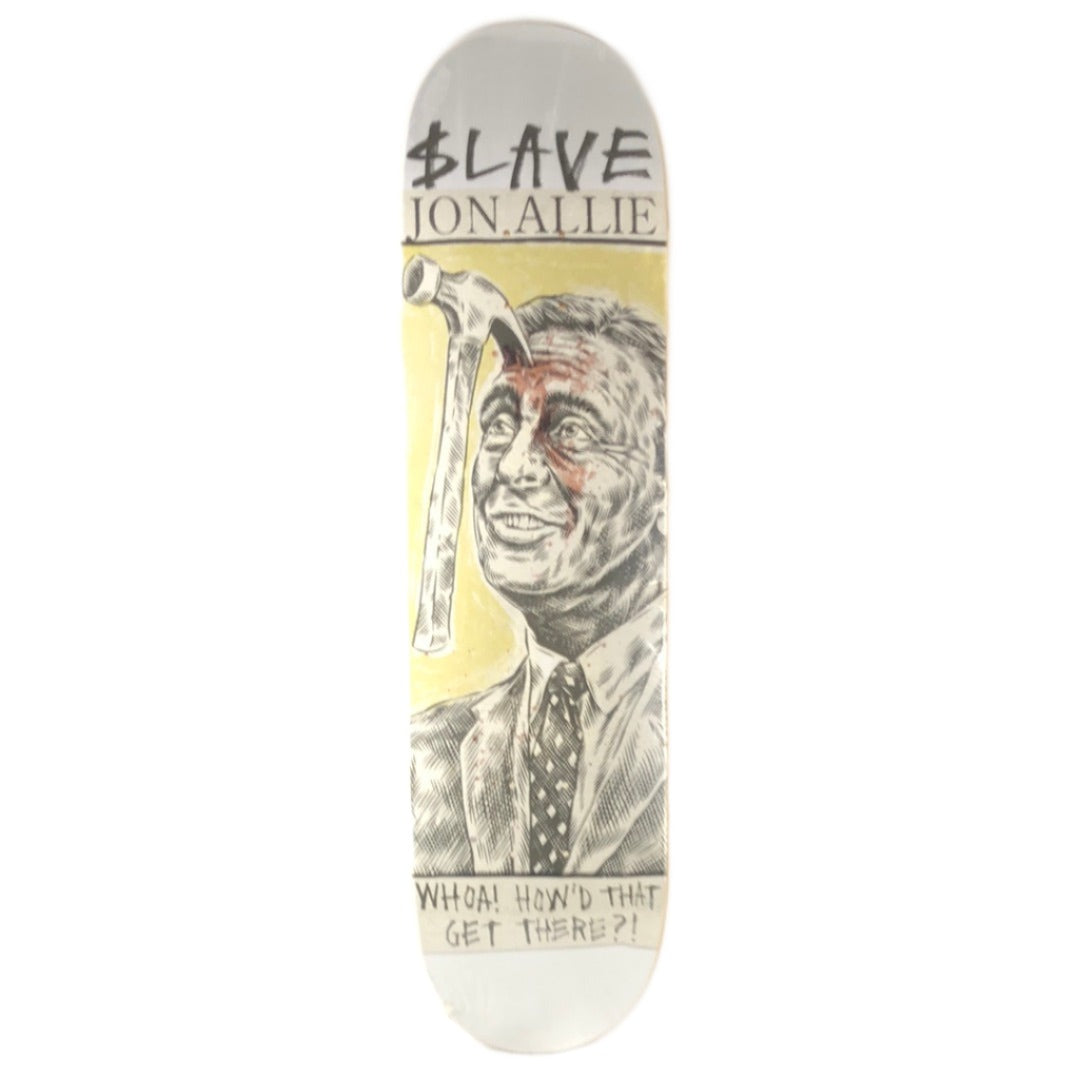 Slave Jon Allie Whoa! How'd That Get There?! White/Yellow 8.125" Skateboard Deck