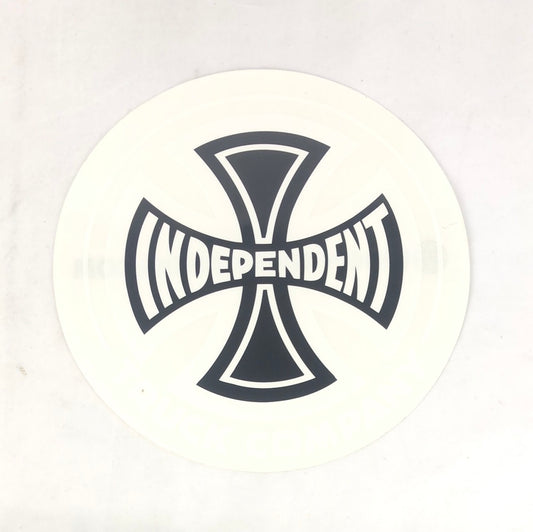 Independent Truck Company "Cross" White Clear Black 9.25" (Large) Circle Sticker