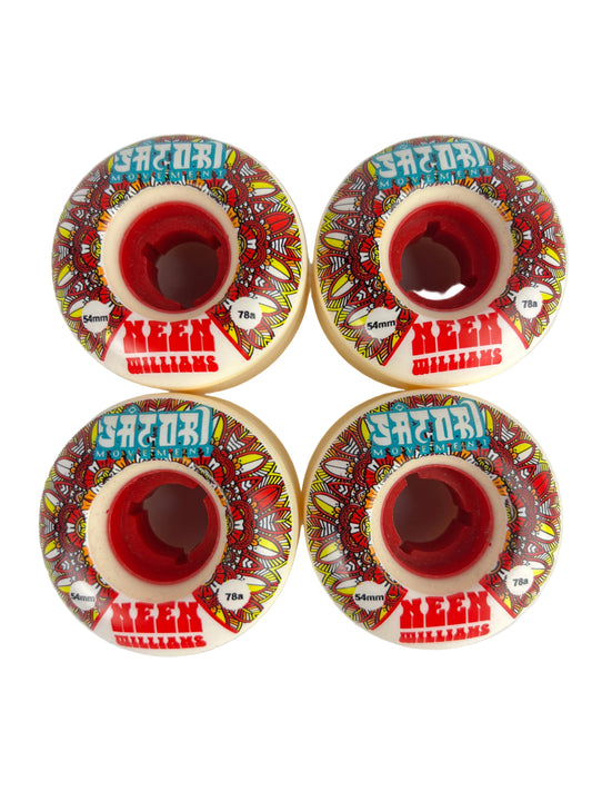 Satori Movement Neen Williams Feathers White Red Multi Size 54MM 78A Vintage NOS Cruiser Wheels