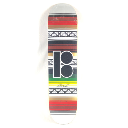 Plan B Mexican Blanket White/Black/Multi 7.5" Skateboard Deck