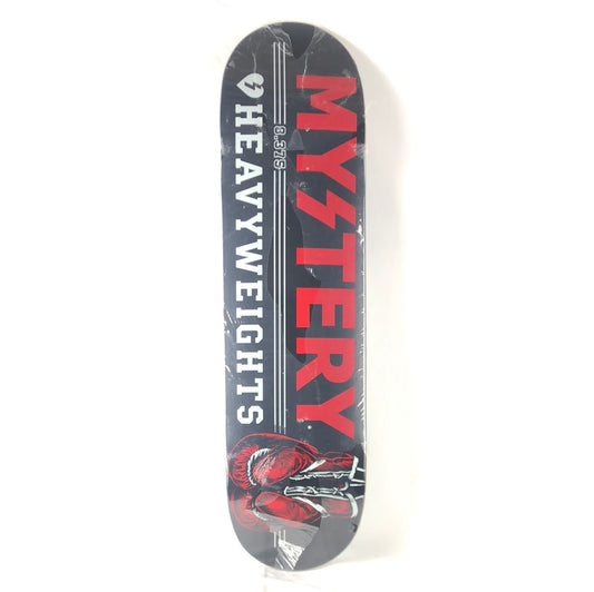 Mystery Heavyweights Black/Red/White Size 8.375 Skateboard Deck