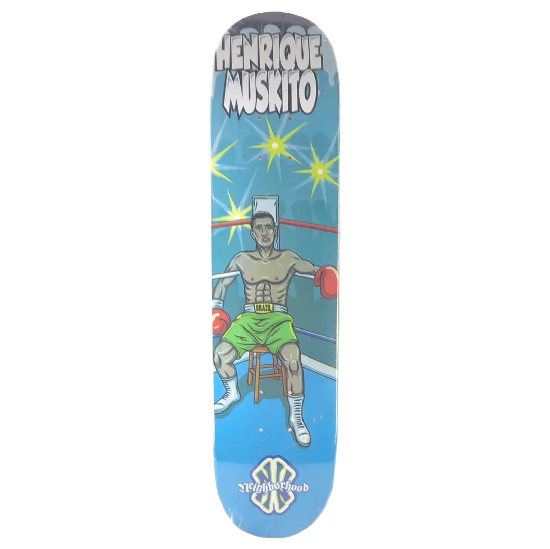 Neighborhood Henrique Muskito Boxing Graphic Blue/White/Red/Green Size 7.25” Vintage NOS Deck