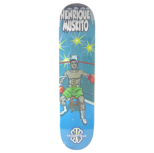 Neighborhood Henrique Muskito Boxing Graphic Blue/White/Red/Green Size 7.25” Vintage NOS Deck