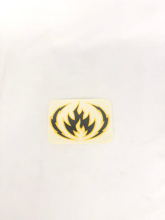 Black Label Flame Clear Black Yellow 5" x 4" Sticker