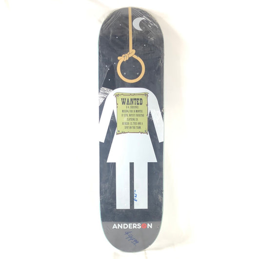 Girl Anderson Wanted Hang Man Black/White Size 8.38 Skateboard Deck