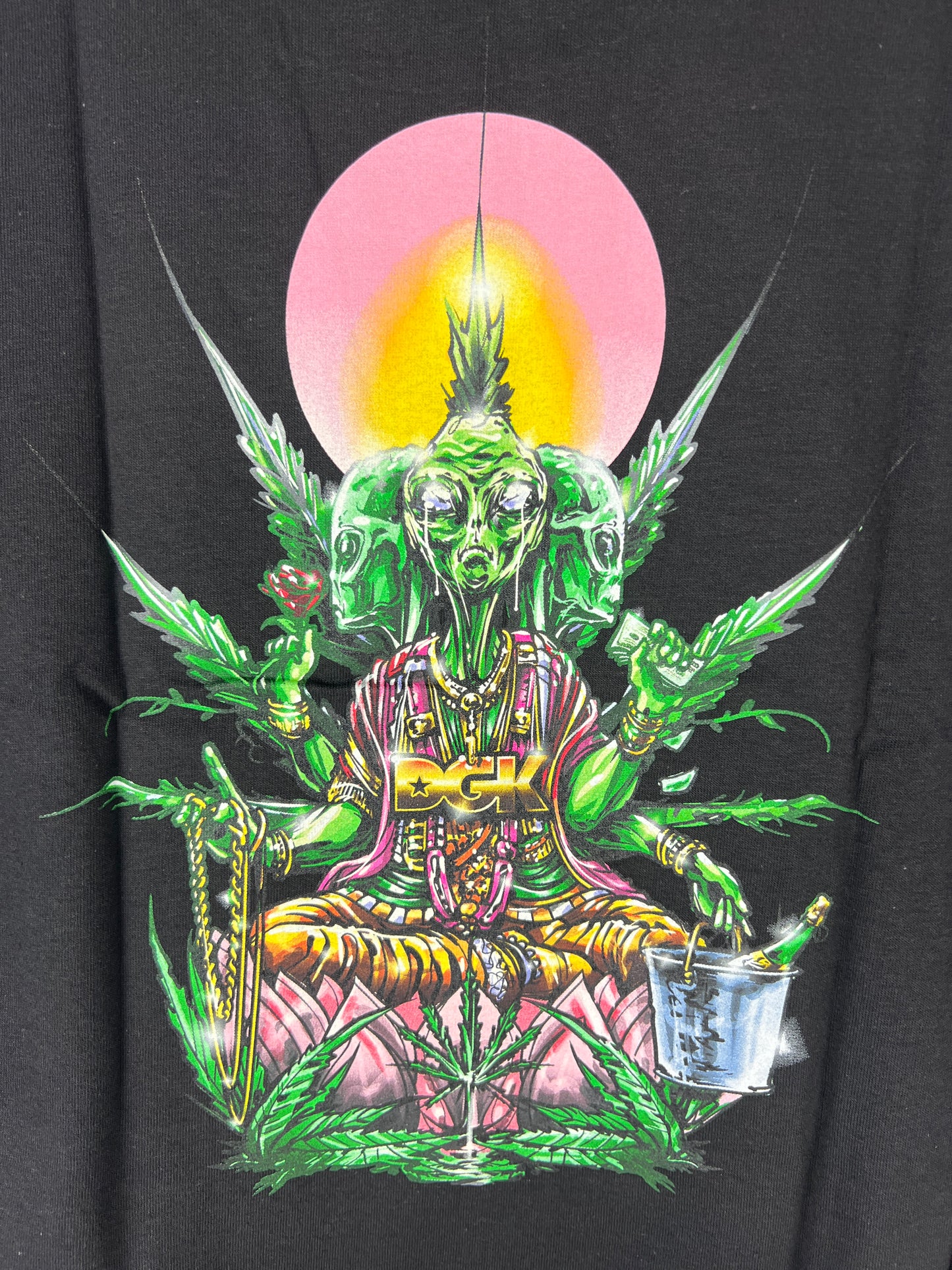 DGK Dealer Black Green Pink Size L S/s Vintage Shirt