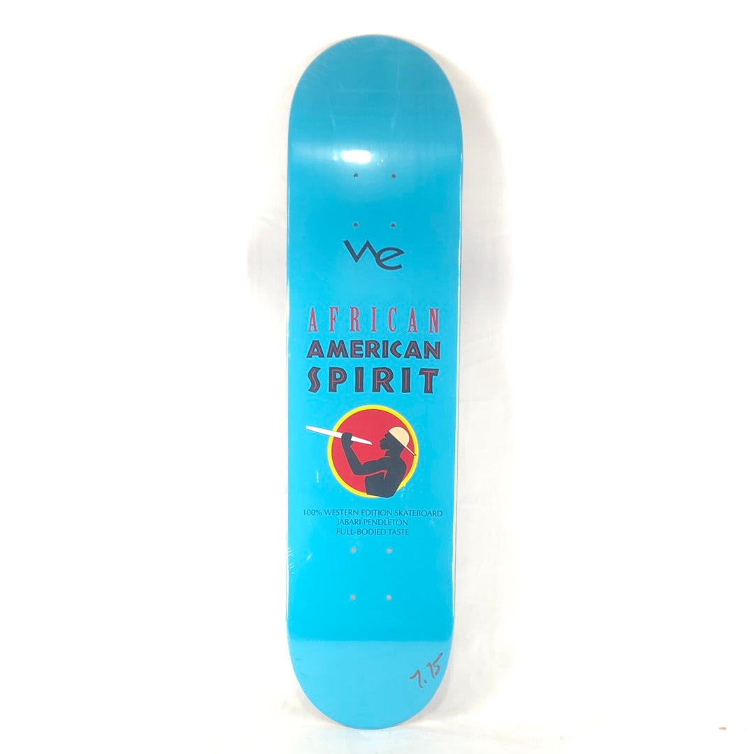 Western Edition Jabari Pendleton Blue American Spirit Graphic Blue/Red/Black/Yellow Size 7.6 Skateboard Deck dp