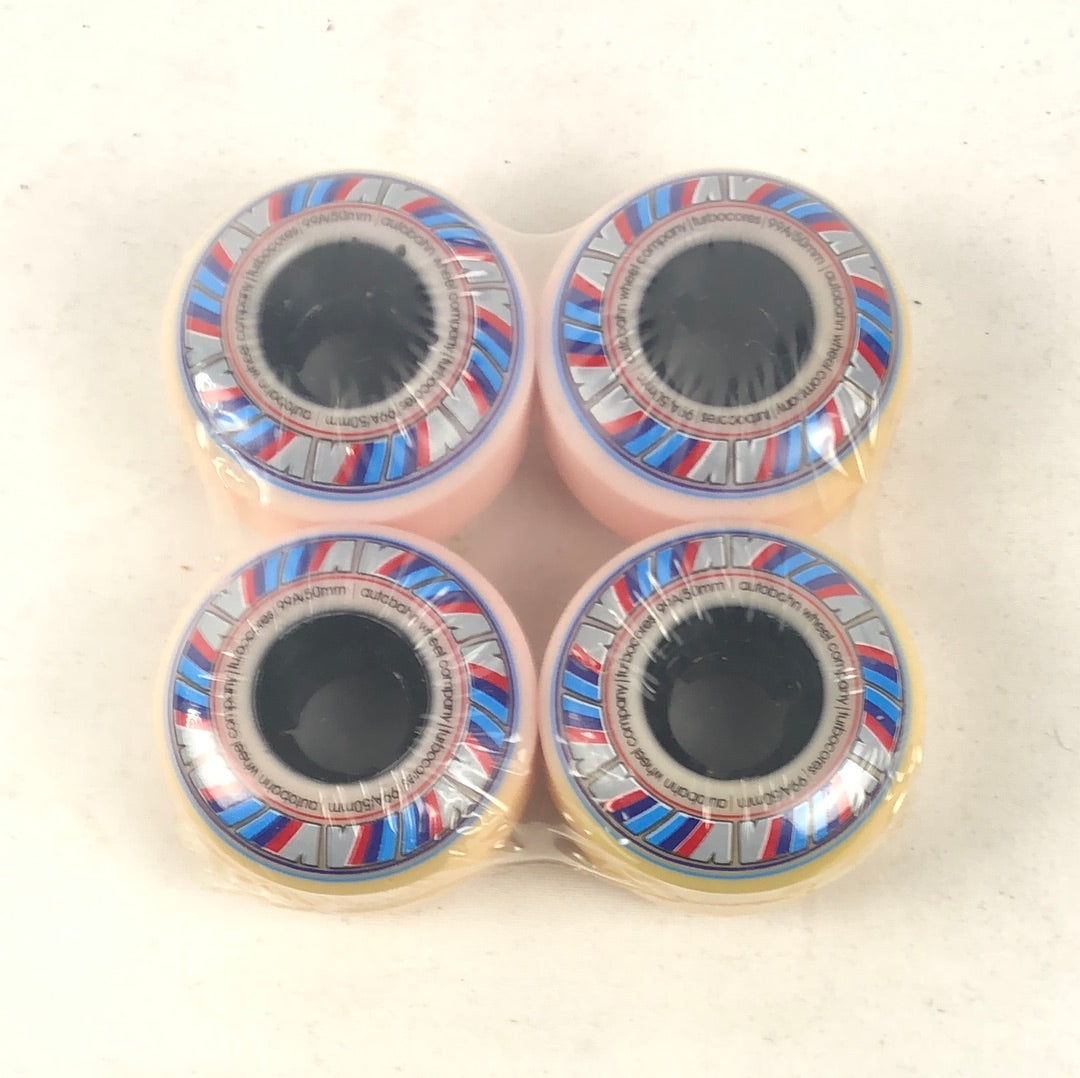 Autobahn Turbo Cores Blue Red Grey 50mm 99 Durometer Skateboard Wheels RESHOOT