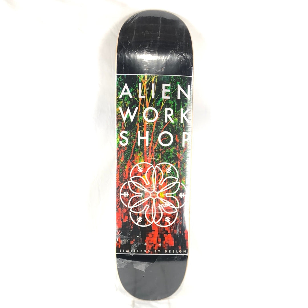 Alien Workshop Alien Flower Limitless By Design Black/Green/Red/Orange/White Size 8.25 Skateboard Deck