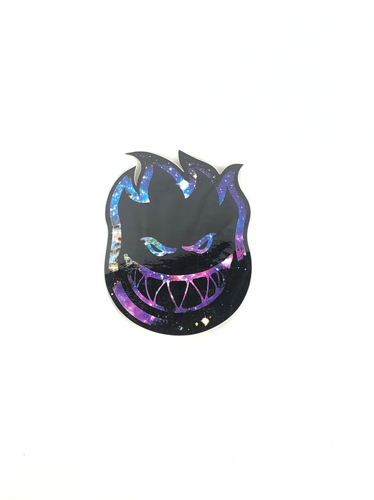 Spitfire Wheels Flame Head Galaxy Black Purple Blue 6" x 4.5" Sticker