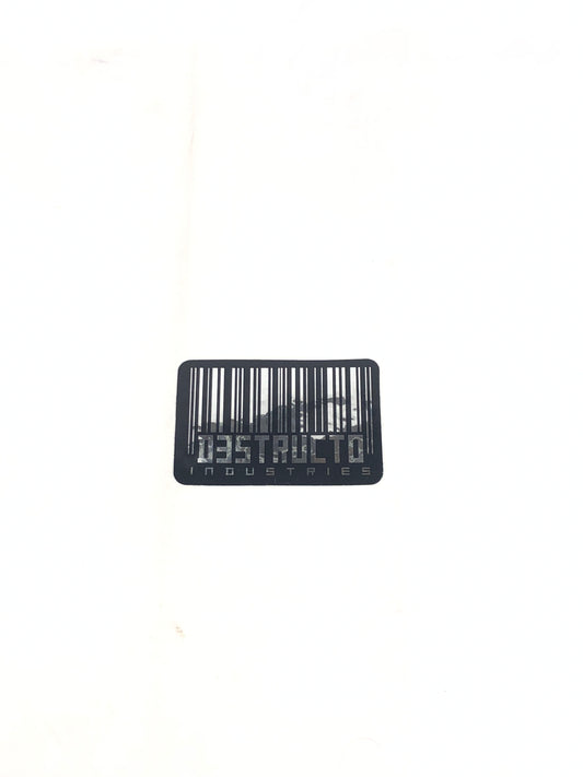 Destructo Industries Barcode Foil Black 3.8" x 2.9" Sticker