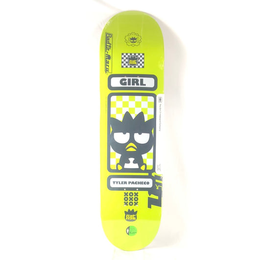 Girl Tyler Pacheco Badtz Maru Lime Green/Black/White Size 8.37 Skateboard Deck