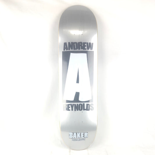 Baker Andrew Reynolds A White/Silver 8.38" Skateboard Deck