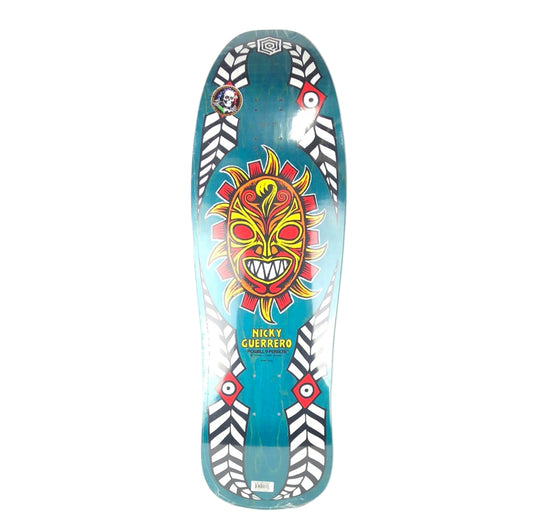 Powell Peralta Nicky Guerrero Tiki Face Blue/Red/Yellow/Multi Color Size 10" Vintage NOS Reissue Shaped Deck 2021