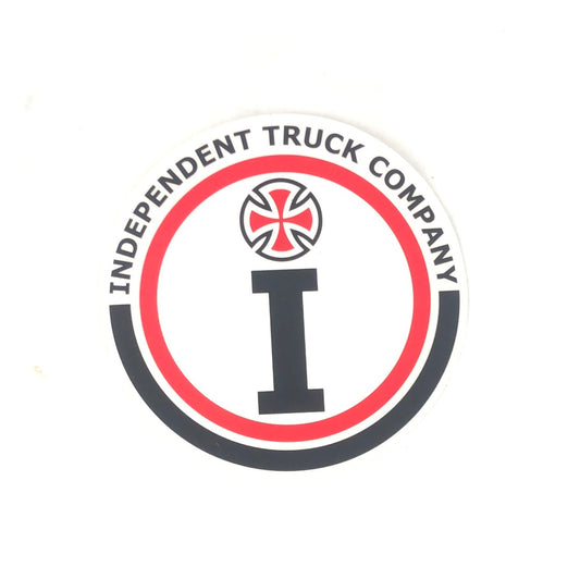 Independent "I" Truck Company White Black 5" Circle Sticker