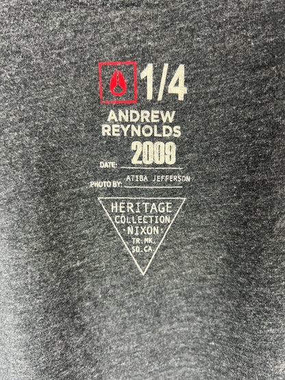 Nixon X Andrew Reynolds Heritage Collection Atiba Jefferson 1/4 Frontside Flip Black Ice HeatherGrey Black White Size S S/s Vintage Shirt 2009