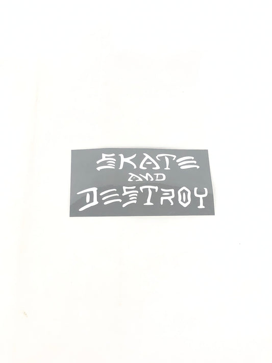 Thrasher Skate And Destroy Grey White 3.3" x 4.4" Sticker