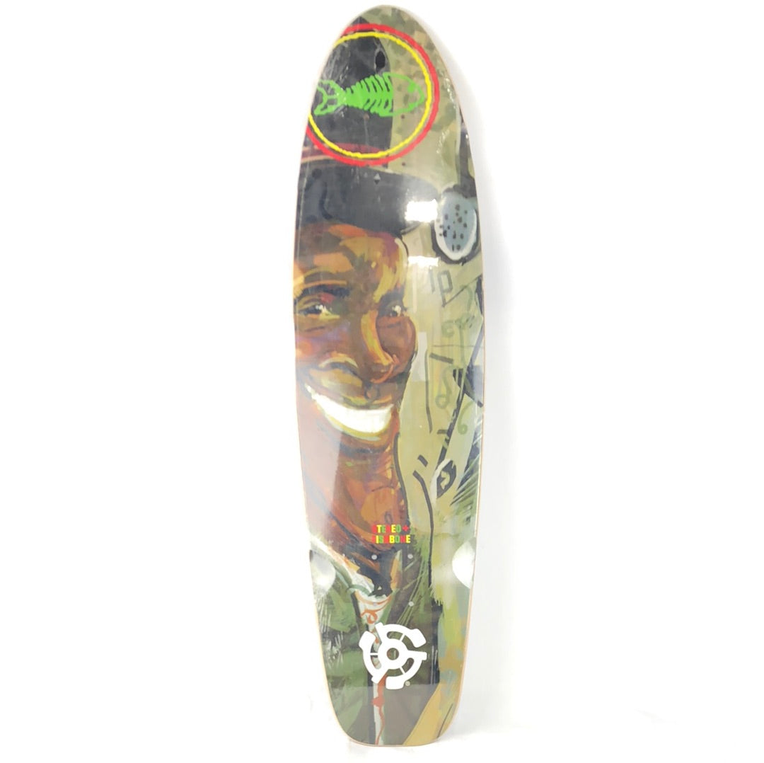 Stereo + Fishbone -Angelo - Smiling Man Painting Multi Color Size 8.5 Shaped Skateboard Deck 2007