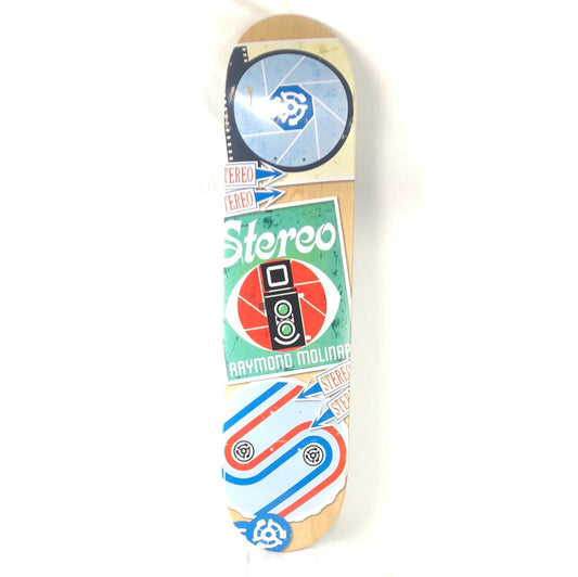 Stereo Raymond Molinar Logos Deck Blank/Red/Blue/White/Multi Color Size 7.5 Skateboard Deck