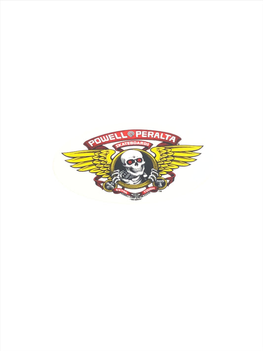 Powell Peralta Skateboards Skull Extra Tough Clear Yellow Red 6.5" x 4" Vintage NOS Sticker
