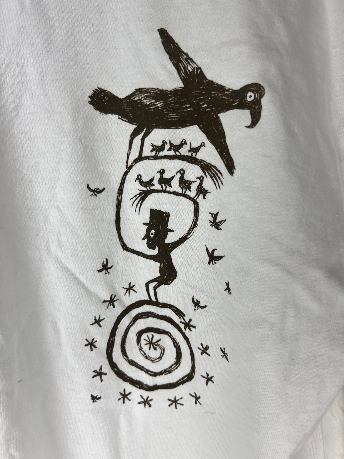 Baker Black Brown Crows Sleeve Print Logos Size L L/s Vintage Shirt
