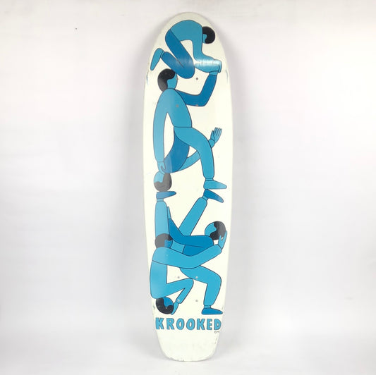 Krooked Stacked People Drawing Blue/White 7.75" Shaped Skateboard Deck