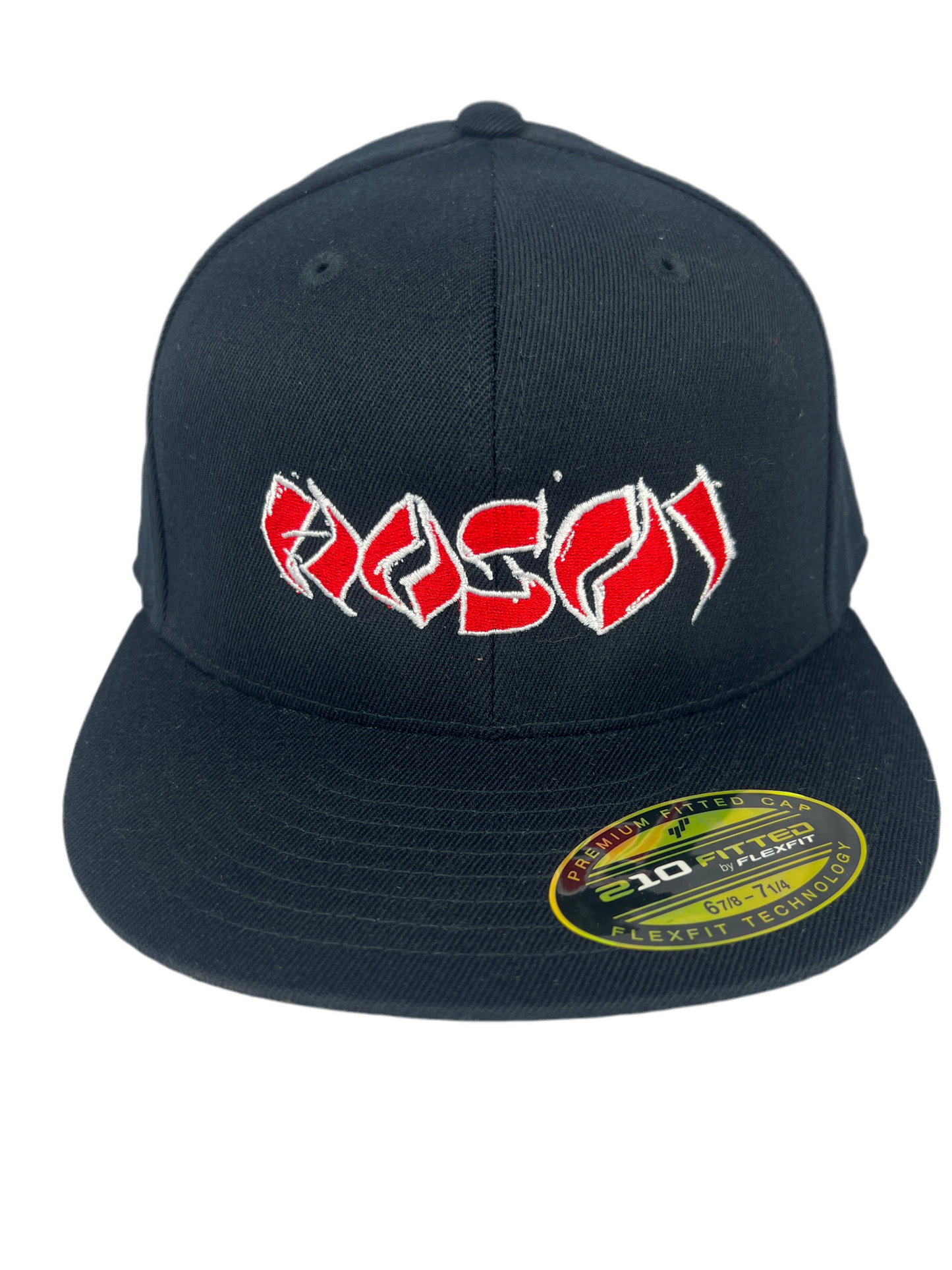 Hosoi Skateboards Christian Hosoi Logo Black Red Grey Size 6 7/8 - 7 1/4 S - M Vintage Flexfit 210 Fitted Hat