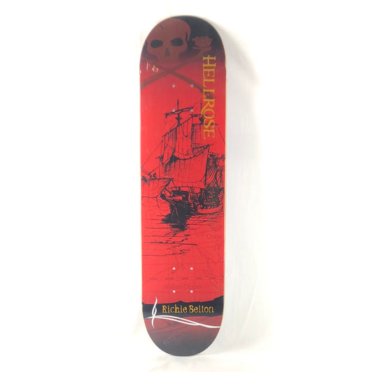 Hellrose Richie Belton Ship Graphic Red Black  Size 7.9" Skateboard Deck