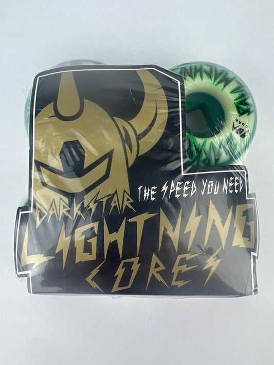 Darkstar Lightning Cores White Green Black Size 51MM 98A Duro Vintage NOS Cored Wheels